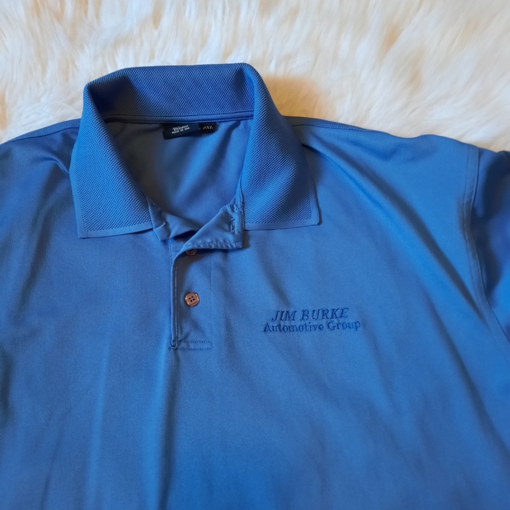 Blue Silky Jersey Polo Golf Shirt - Picture 8 of 10